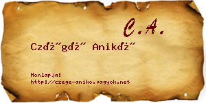 Czégé Anikó névjegykártya